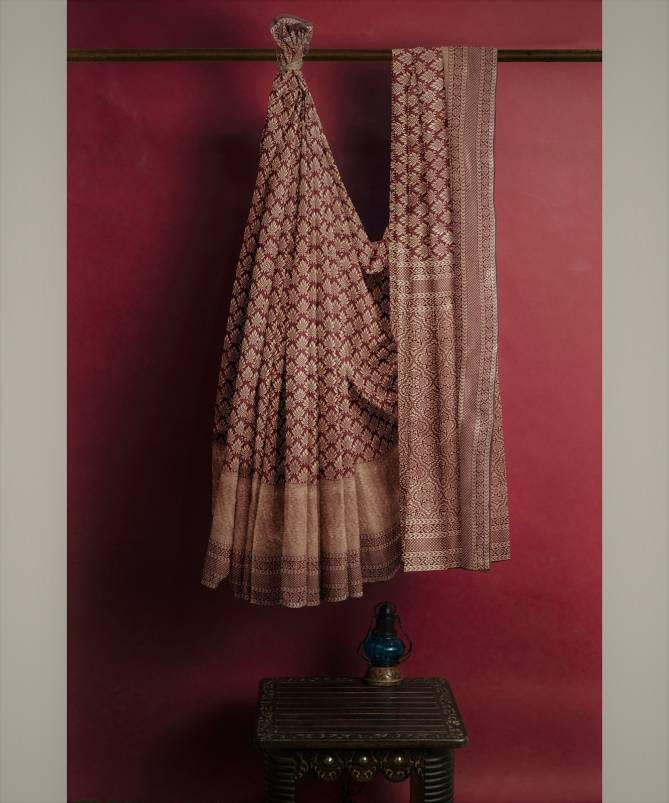 Ddf Maroon Pan Banarasi Silk Saree Catalog